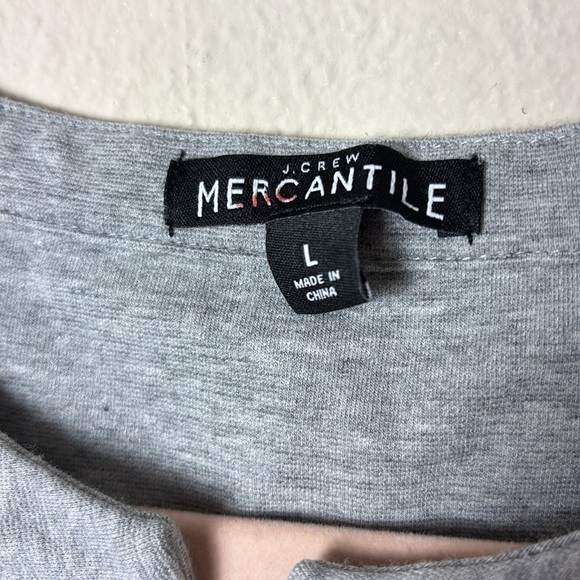 J. Crew Mercantile Gray Lace Up Sweatshirt Dress Cotton Blend size Large - Picture 4 of 9